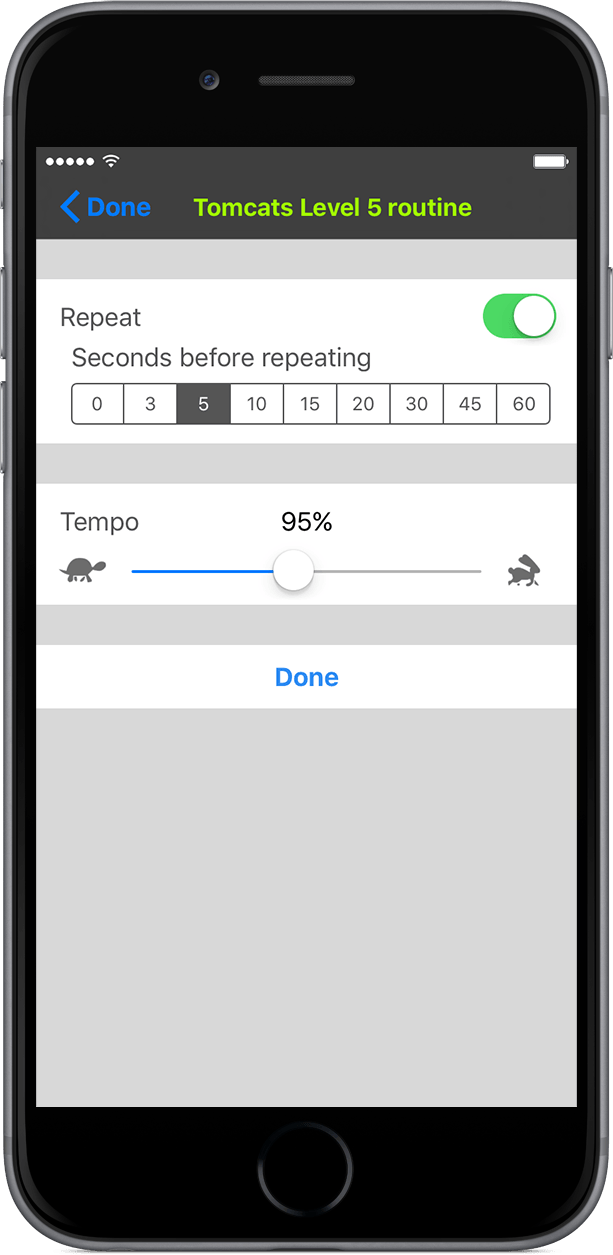 MixPlay tempo and repeat controls.
