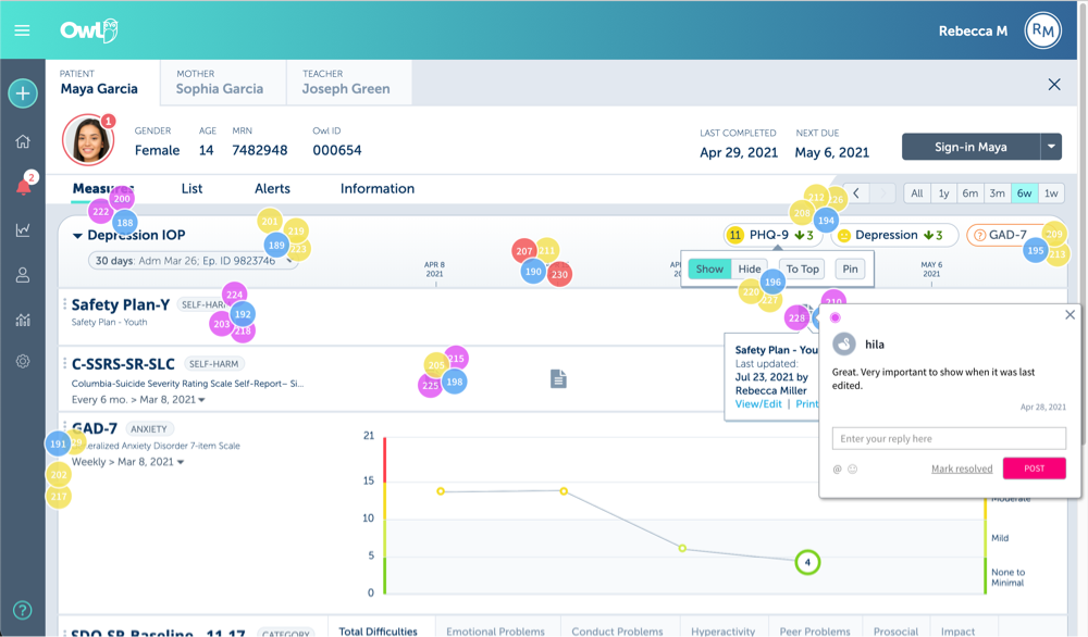 Screenshot of a design concept with dot voting and comments from the team.