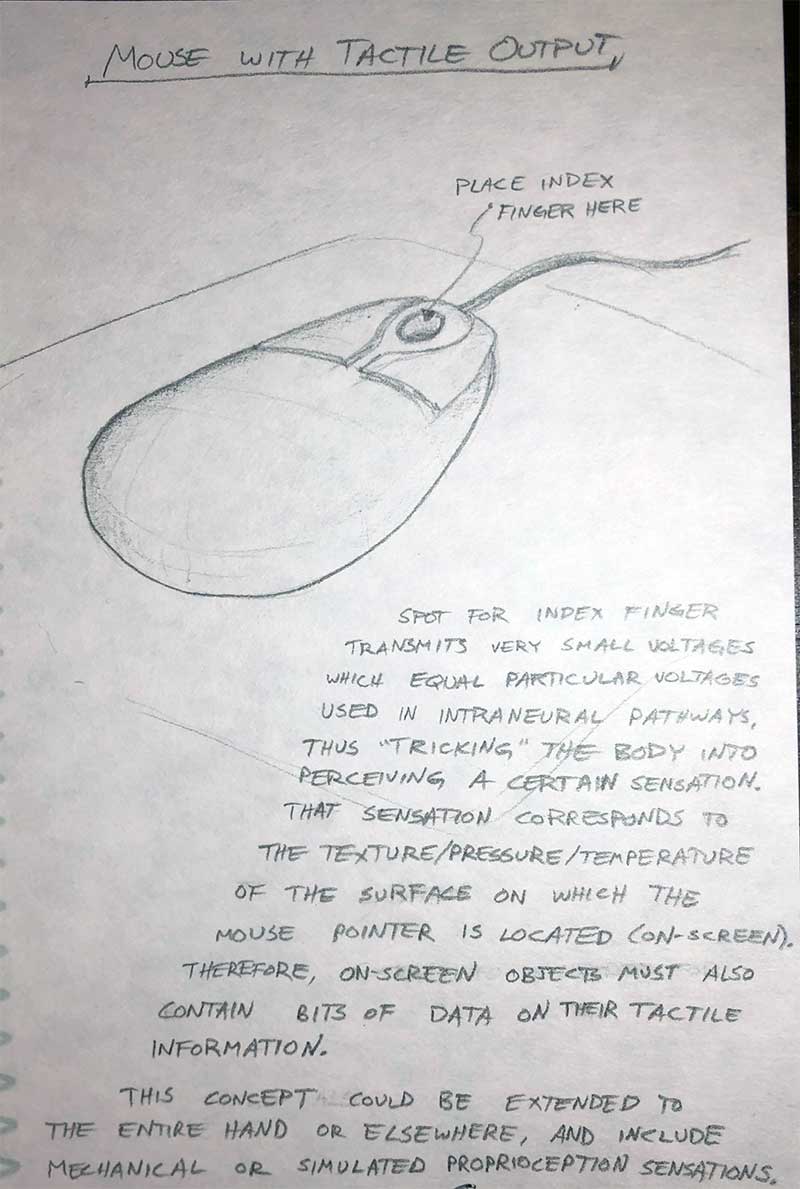 Sketch of a tactile mouse concept.